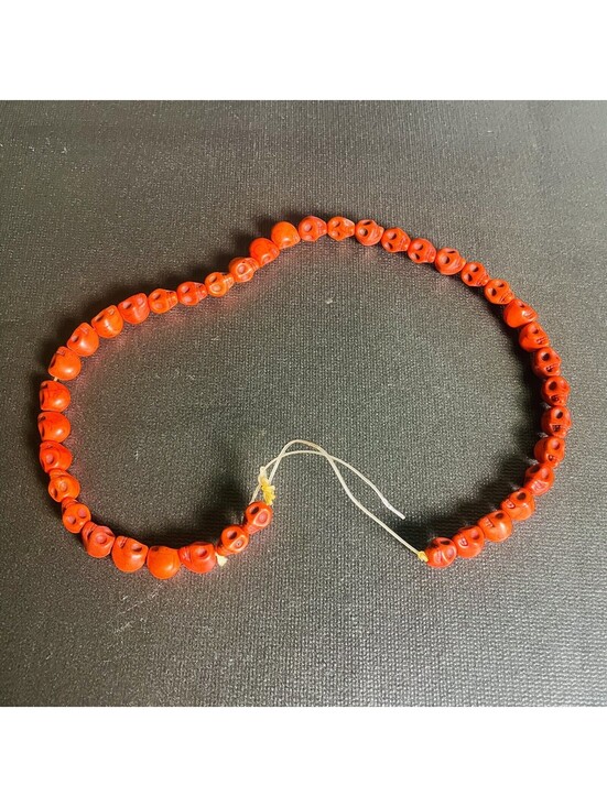 Jewelry - 40 Resin Orange Skull Beads Necklace Halloween Gothic Mystic Voodoo Crafting